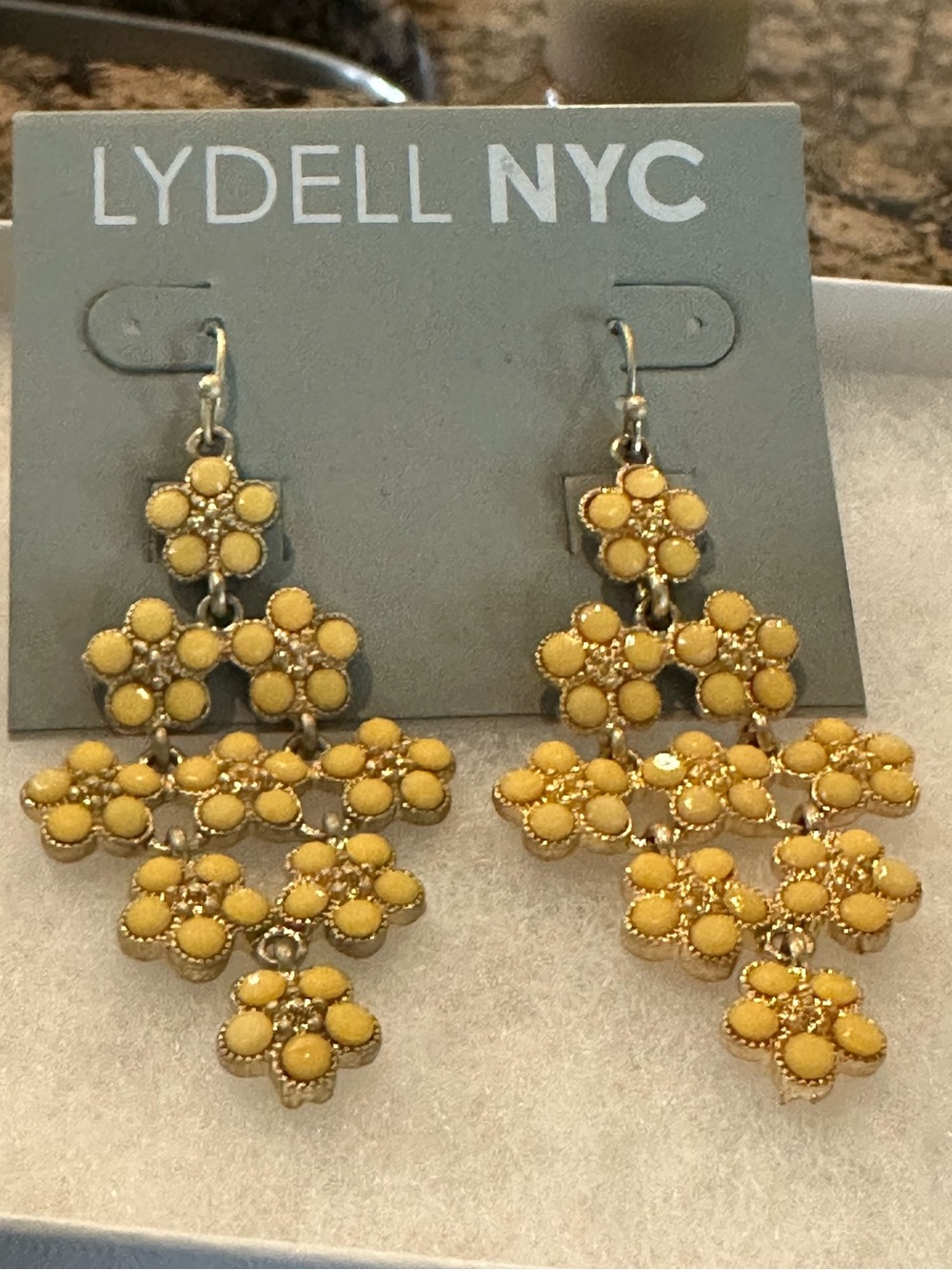 Lydell NYC Goldtone & Emerald Dangling Earrings